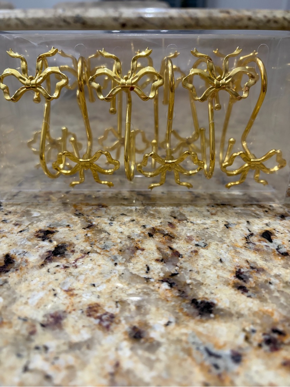Gold Bow Shower Curtain Hooks - Set of 12